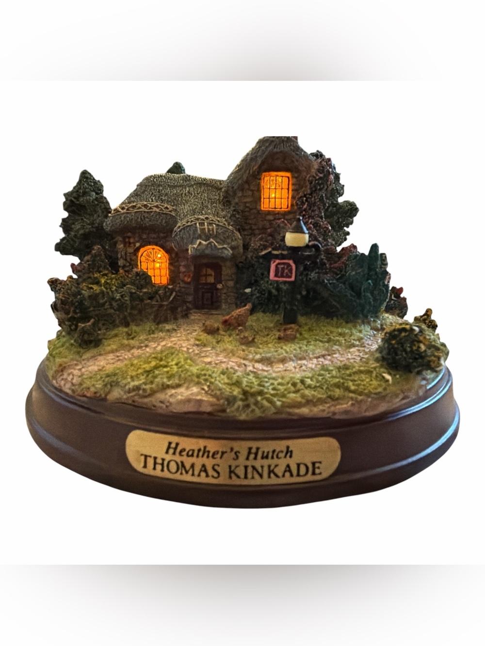 Thomas Kinkade "Heathers Hutch" Ceramic Lighted Cottage Collectible 5" wide